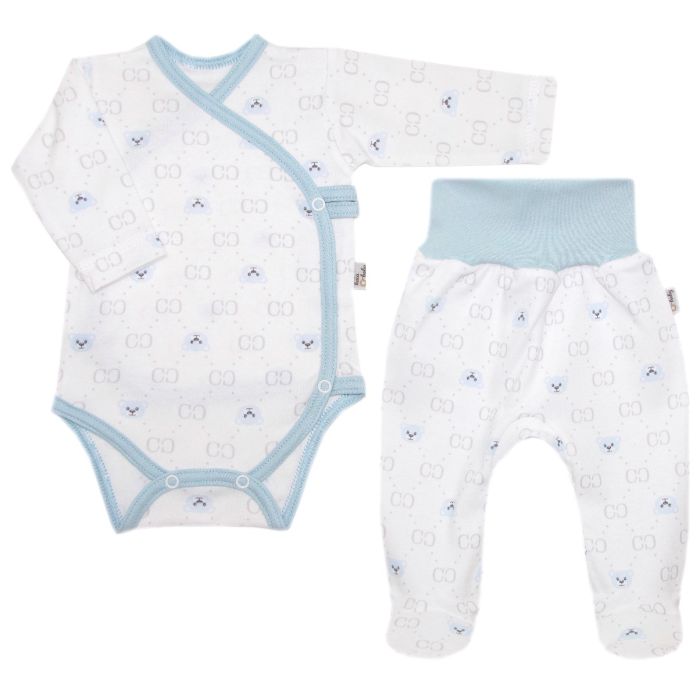 Bērnu komplektiņš no 2 daļam "Bear glamour mint" balts 