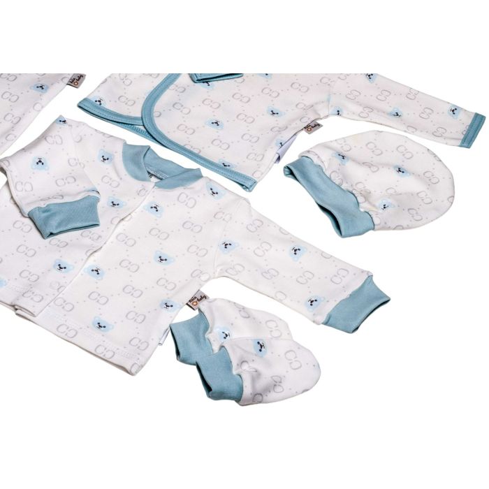 Bērnu komplektiņš no 5 daļam "Bear glamour" 5 dalių balts