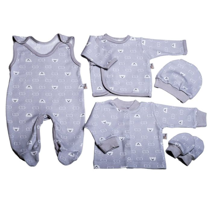 Bērnu komplektiņš no 5 daļam "Bear glamour grey"