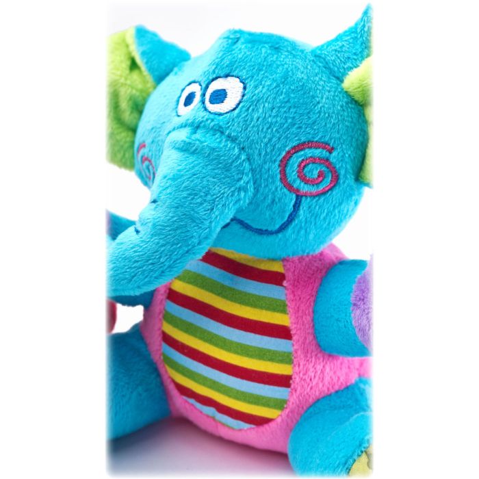 Mīksta izglītojoša mantiņa "Zilonītis" ar vibrofunkciju un grabuli