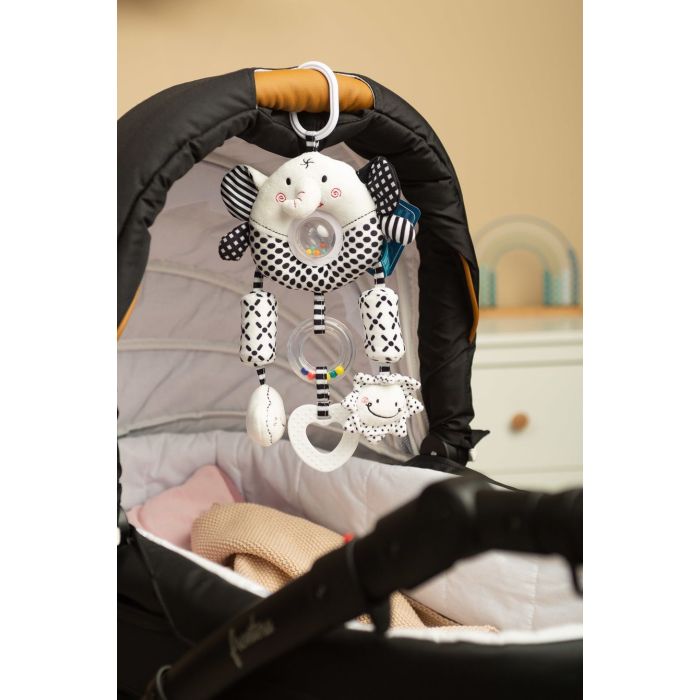 Mīksta izglītojoša rotaļlieta "Elephants black & white" 