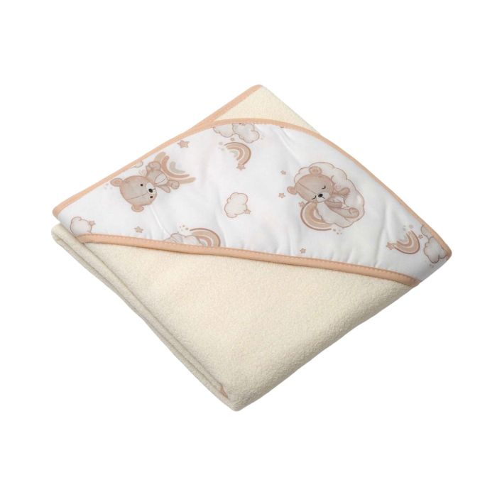 Dvielis ar kapuci  "Teddy" 80x80 cm