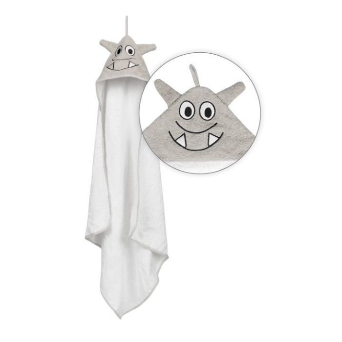 Dvielis ar kapuci  "Jimmy" 80x80 cm pelēks