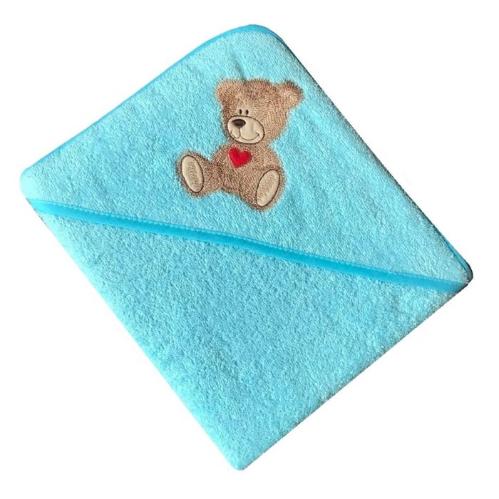 Dvielis ar kapuci  "Teddy bear" 80x80cm "frotte" tirkīza