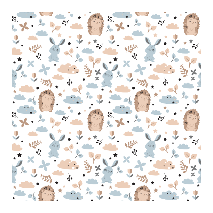 Bērnu pleds 90x80 cm "Bunny&Hedgehog" bēšs