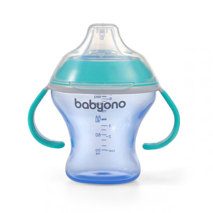 Babyono nepiloša krūzīte ar mīkstu snīpīti  6m+ 180ml 