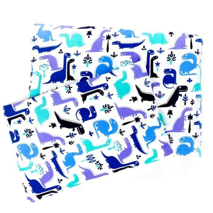 Bērnu gultas veļa šūpulim 80x70cm "Dino", zils