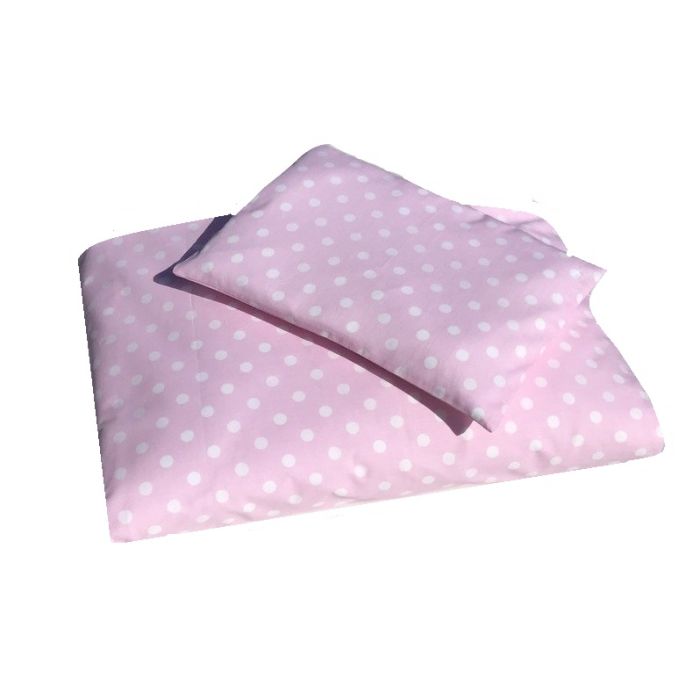 Bērnu gultas veļa šūpulim 80x70cm "Pink dots"