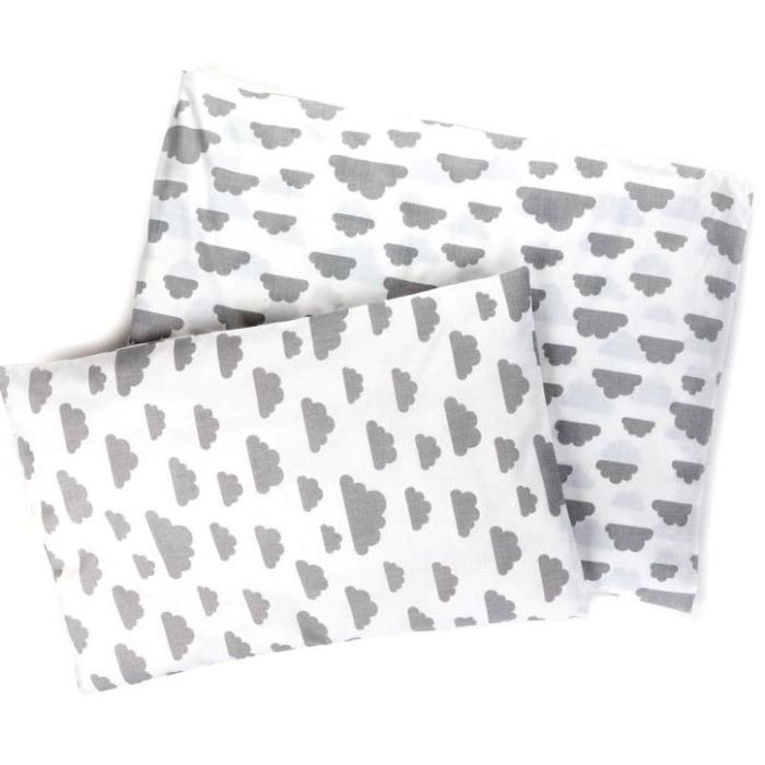 Bērnu gultas veļa šūpulim 80x70cm "Clouds" balts