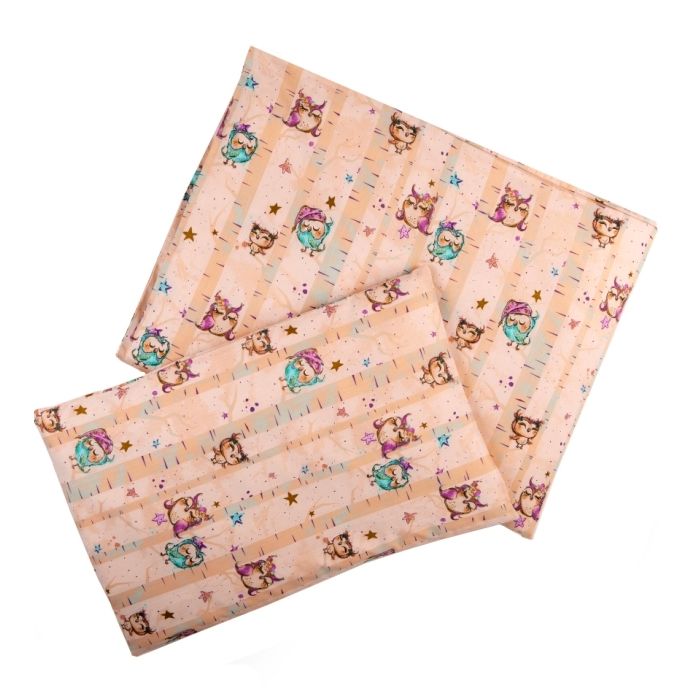 Bērnu gultas veļa šūpulim 80x70cm "Feathers" 