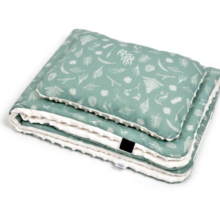 Komplekts ratiņiem "Leaves" sega 100x75cm un spilvens 30x40cm