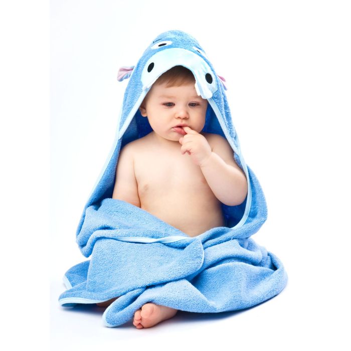 3D dvielis mazulim "Hippo" ar galvassegu 100x100cm "frotte" zils