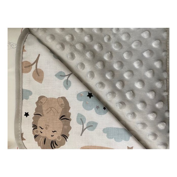 Bērnu pleds 90x80 cm "Bunny&Hedgehog" pelēks