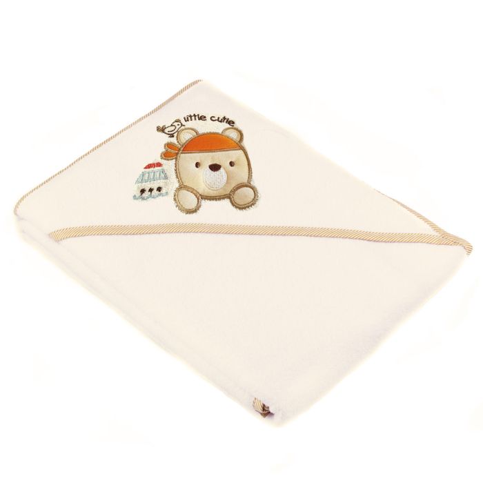 Dvielis ar kapuci "Bear" 80x80cm "termofrotte" smilškrāsas