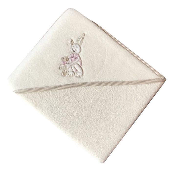 Dvielis ar kapuci "Mama" 80x80cm "termofrotte" smilškrāsas