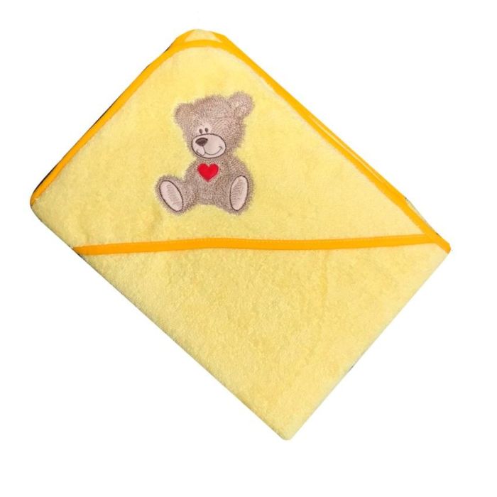 Dvielis ar kapuci  "Teddy bear" 100x100cm "frotte", dzentels