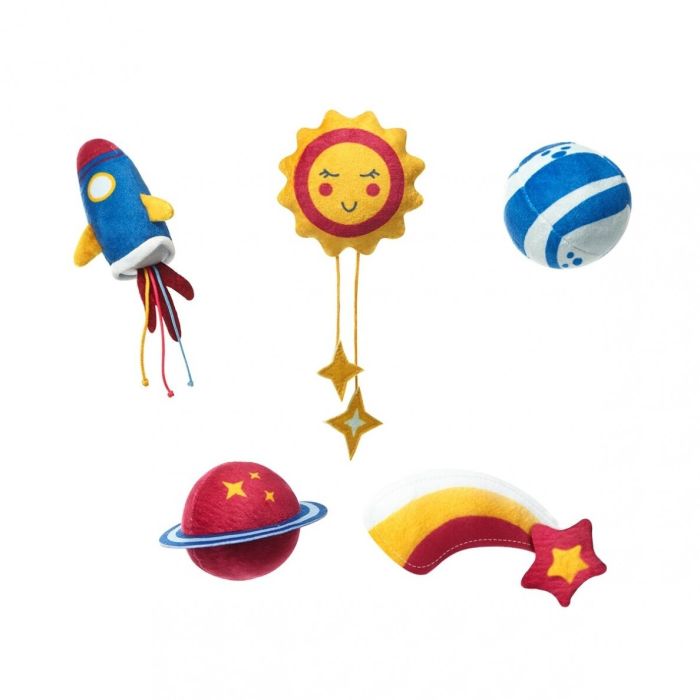 Muzikālais karuselis mazuļa gultiņai "Cosmos" ar mīkstām mantiņām