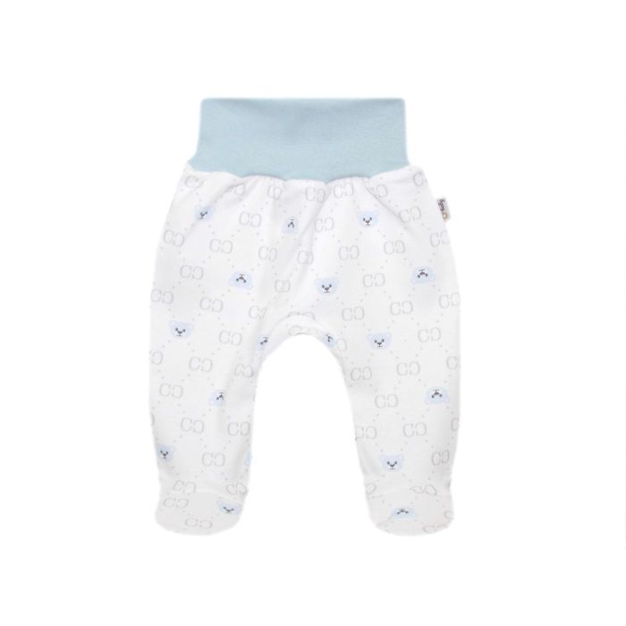 Zīdaiņu bikses "Bear glamour mint " balts, ar kājām