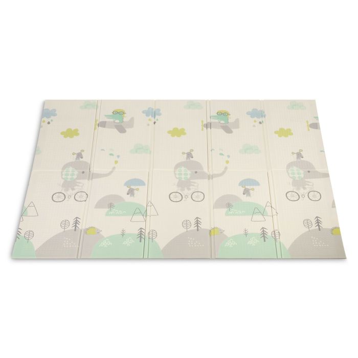Attīstošs divpusējs rotaļu spēļupaklājs bērniem "ELEPHANTS" 200 x 180 cm 