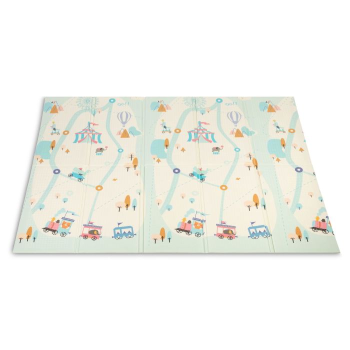 Attīstošs divpusējs rotaļu spēļupaklājs bērniem "CIRCUS" 200 x 180 cm 