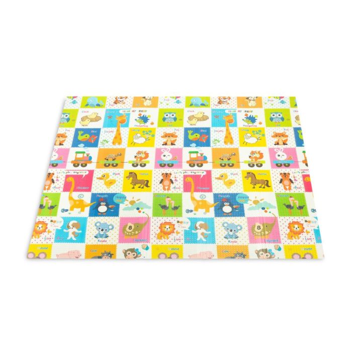 Attīstošs divpusējs rotaļu spēļupaklājs bērniem "ANIMALS" 200 x 180 cm 