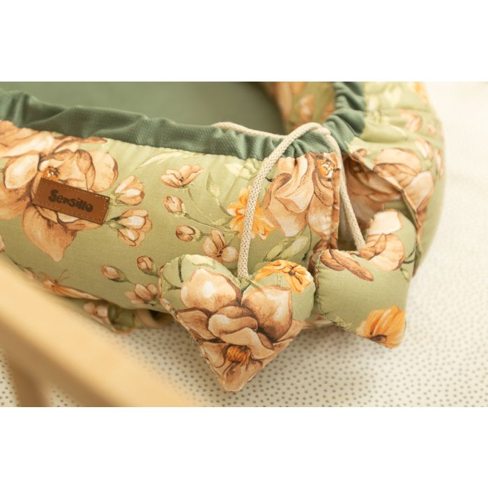 Zīdaiņu ligzdina "Floral green" 