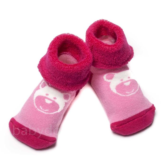 Kokvilnas zeķītes mazuļiem Bear Pink