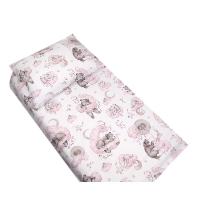 Gultas veļa bērniem 135x100 "Cosy clouds"  rozā krāsa