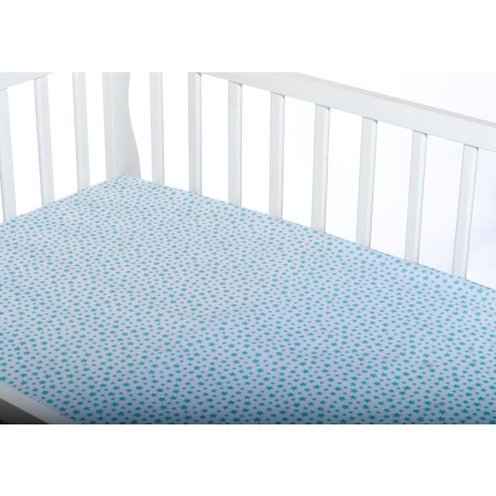 Bērnu palags ar gumiju "Stars"  120x60 tirkīza