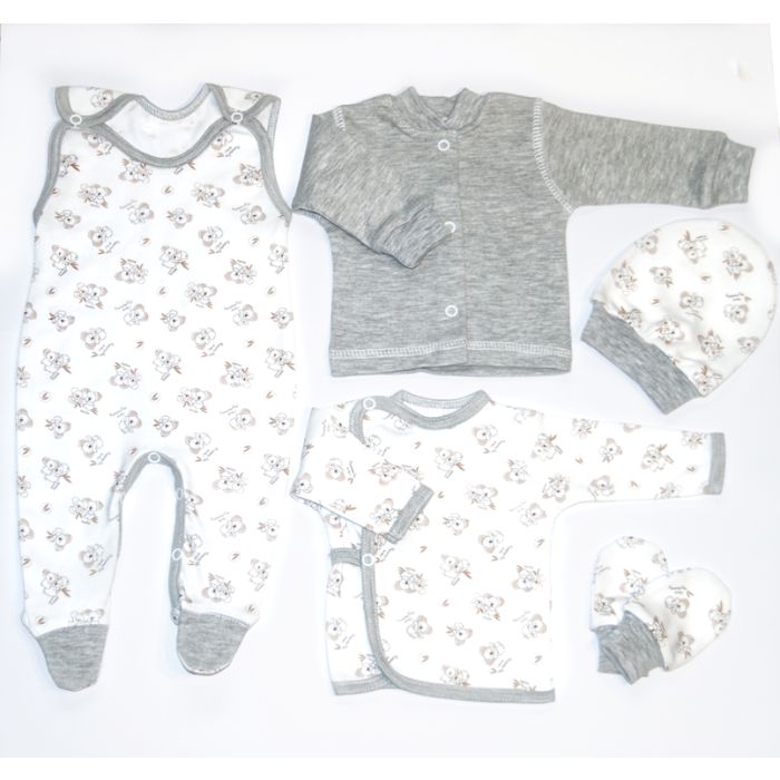 Bērnu komplektiņš no 5 daļam "Koala" pelēks