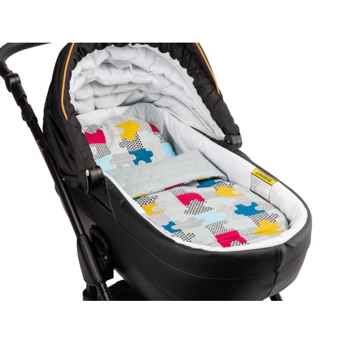 Komplekts "Puzzle" pleds 56x76 cm un spilvens 30x35 cm pelēks