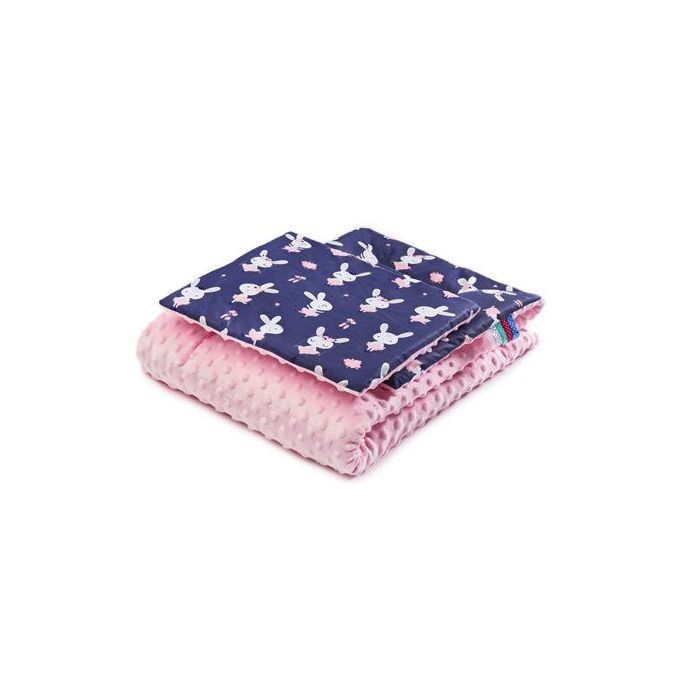 Komplekts "Pink Rabbits" 100x75cm un spilvens 