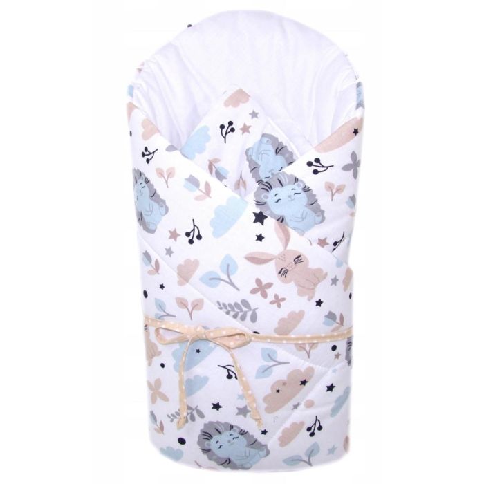 Konverts jaundzimušajiem "Bunny & Hedgehog"  balts