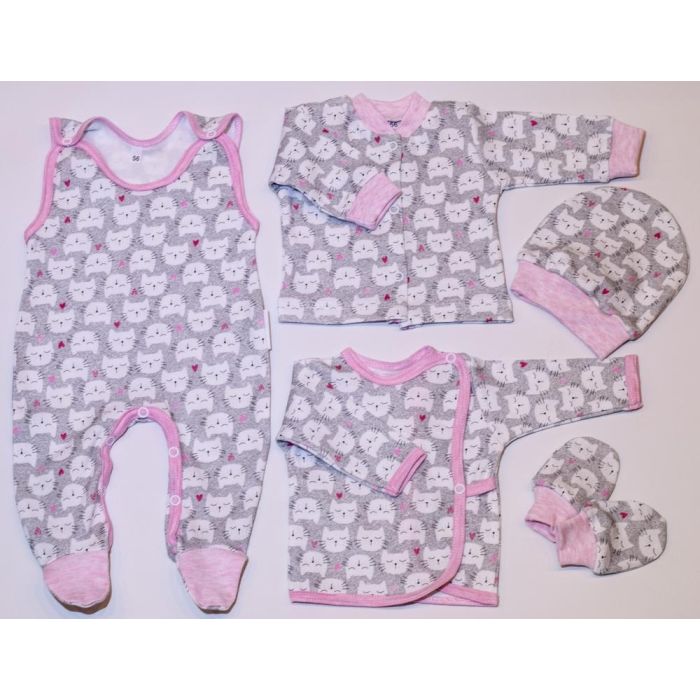 Bērnu komplektiņš no 5 daļam "Kitty" rozā