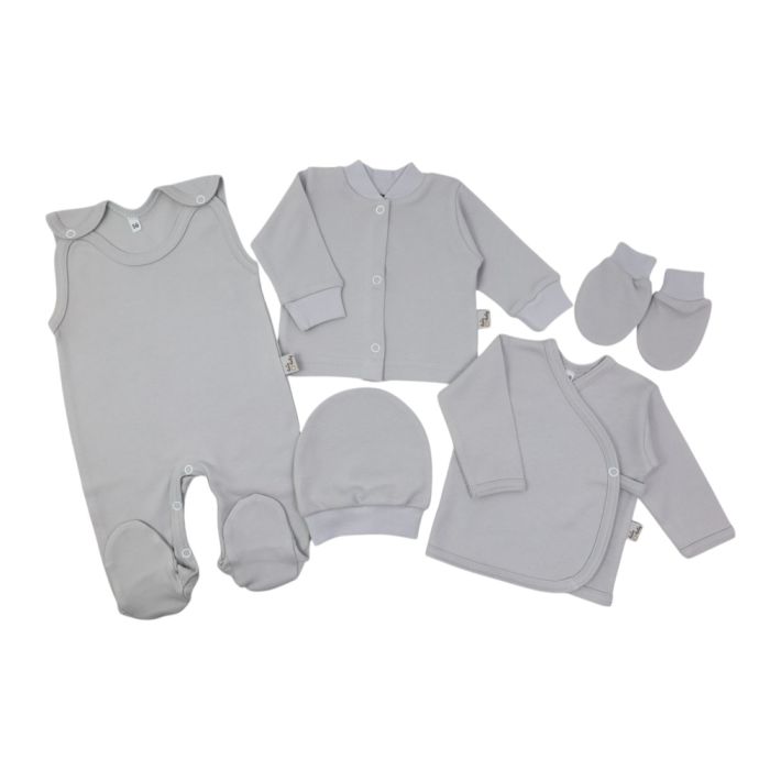 Bērnu komplektiņš no 5 daļam "Blank grey"