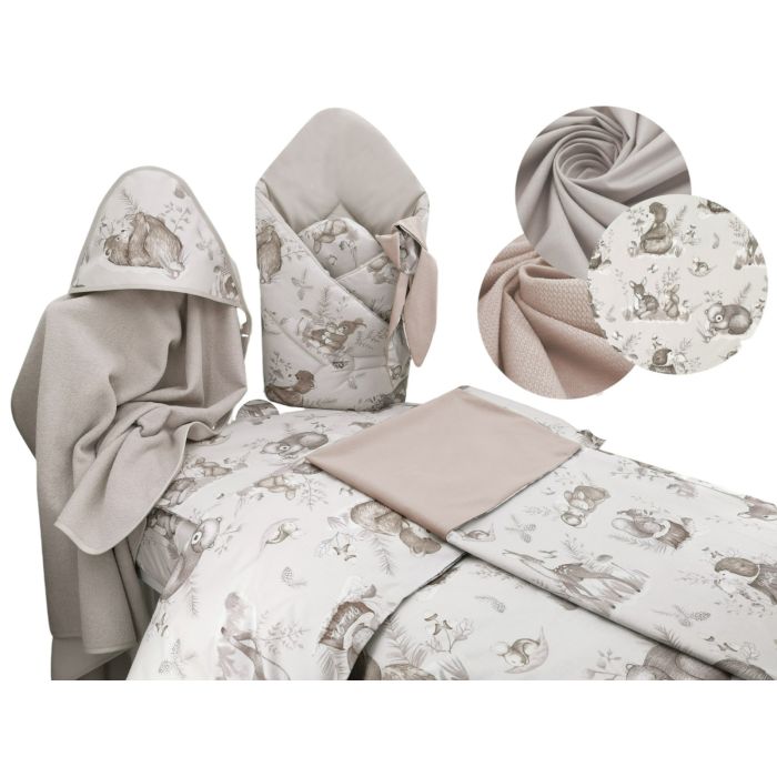 Komplekts jaundzimušajam no 6 daļām "Forest sepia"