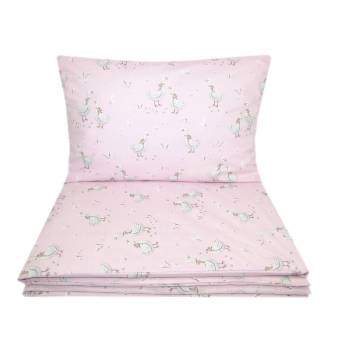  Gultas veļa komplekts šūpulim 80x70cm "Golden goose" rozā