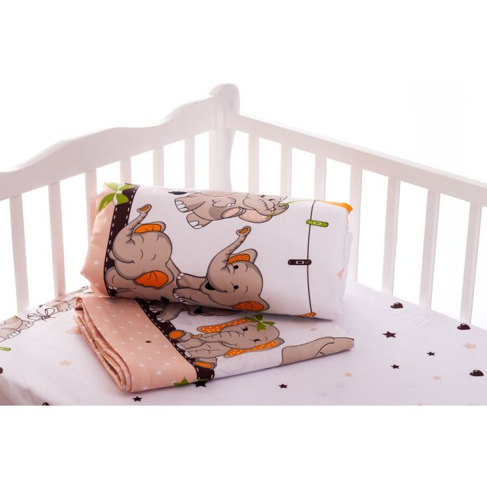 Bērnu gultas veļa 135x100 "FUNNY ELEPHANTS"