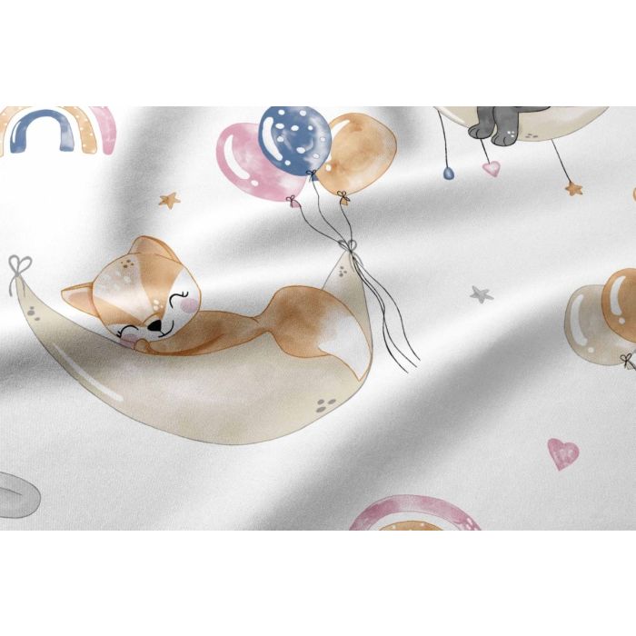 Gultas veļa bērniem 135x100 "Family party" + palags ar gumiju 120x60 