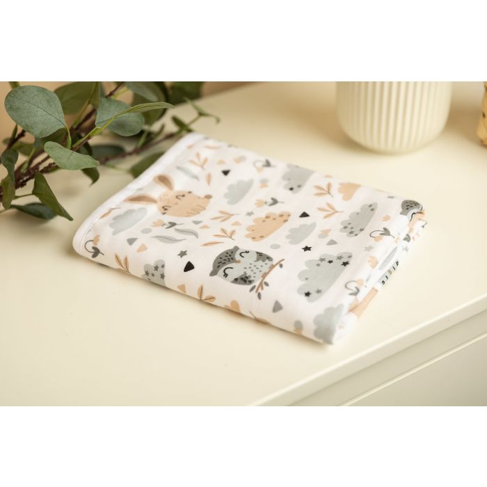 Bērnu muslīna sedziņa  "Light owl" 80x100 cm 