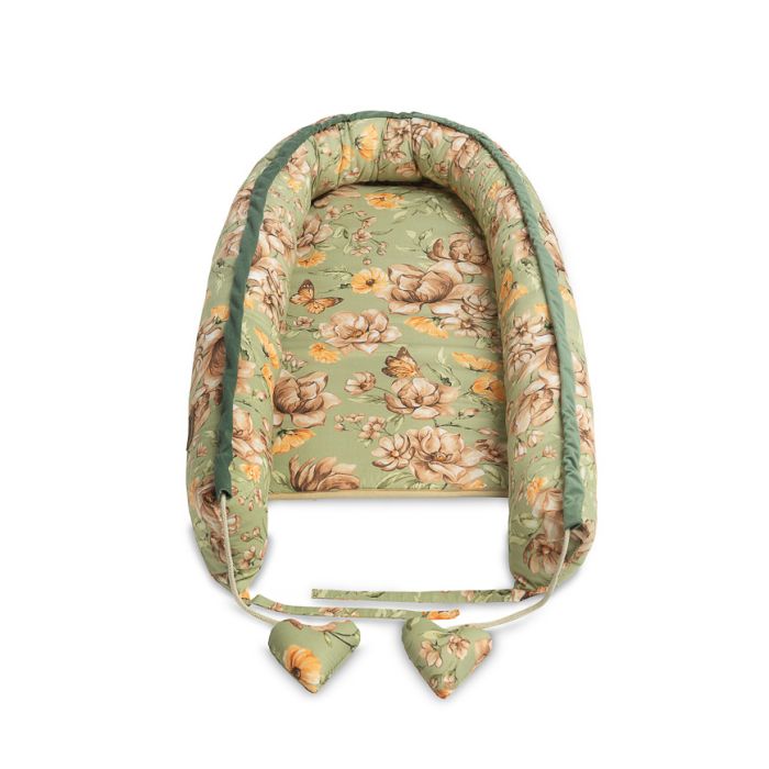 Zīdaiņu ligzdina "Floral green" 