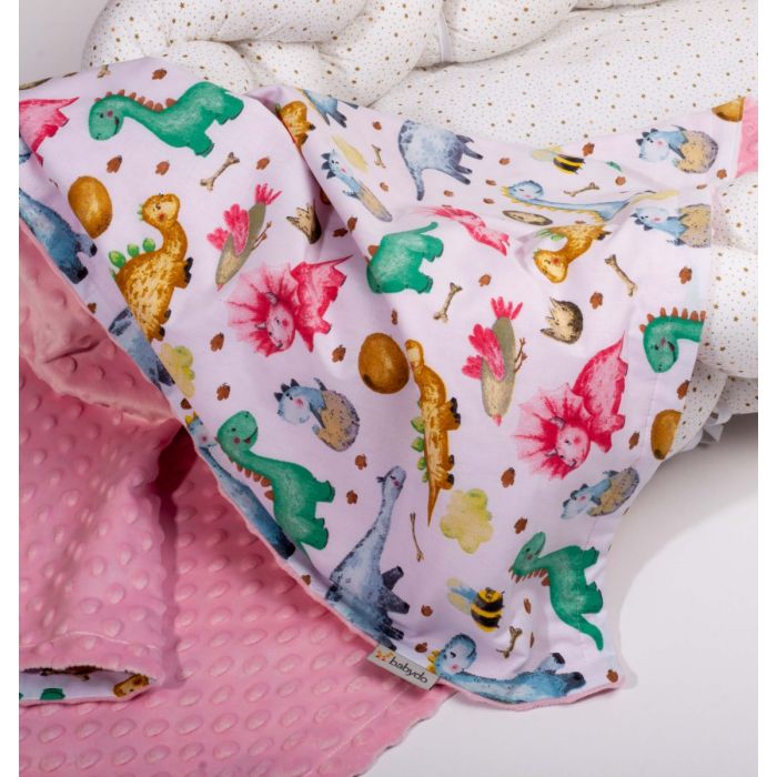 Bērnu pleds 100x75cm "Dino" rozā