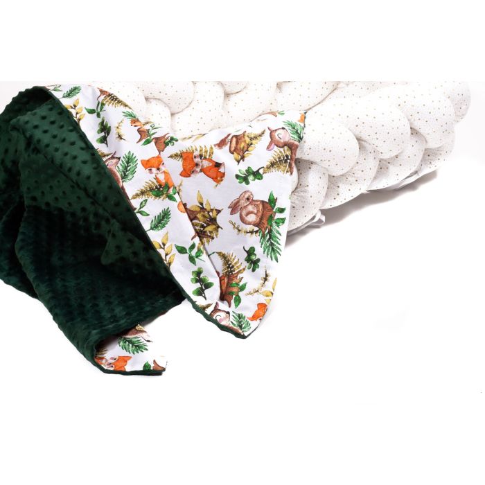 Bērnu pleds 100x75cm "Forest family" zaļš 