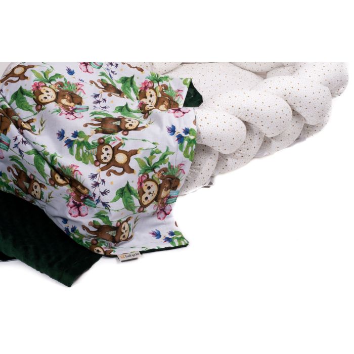 Bērnu pleds 100x75cm "Monkey's fiesta"  zaļš 