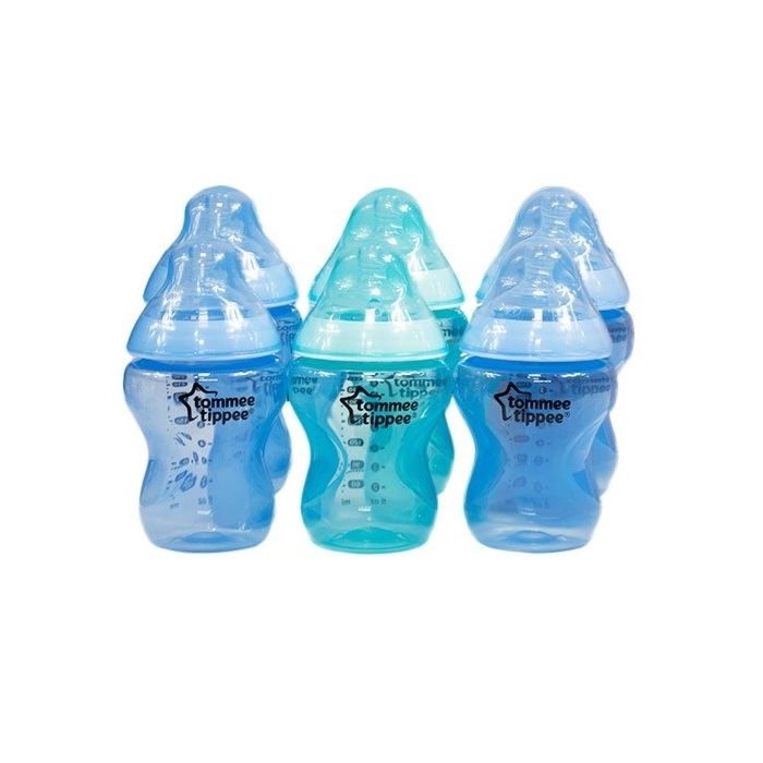 Mazuļa pudelītes "Tommee Tippee" ar knupīti 0m+ zils 260ml 6 gab.