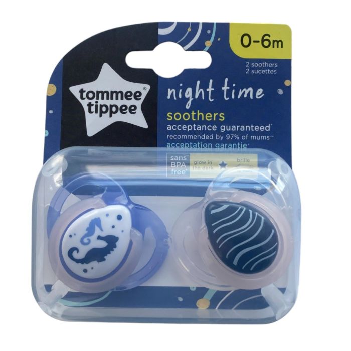 Knupīši  Tommee Tippee "Night Time" 0-6m  2vnt 
