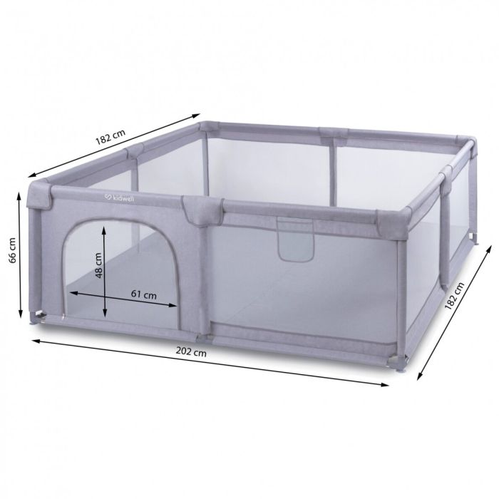 Kidwell bērnu manēža "Fanko" 200x180 cm  pelēka krāsa