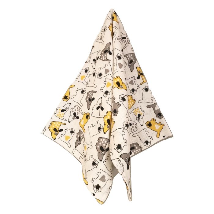 Marles autiņi ar zīmējumu 60x80cm "Cats" dzeltens