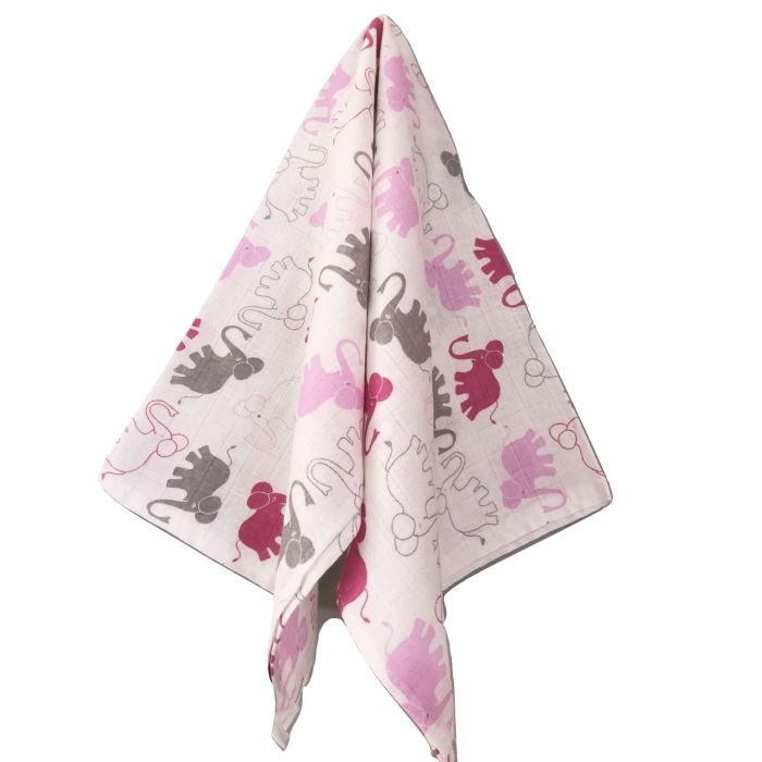 Marles autiņi ar zīmējumu 60x80cm "Zoo" rozā