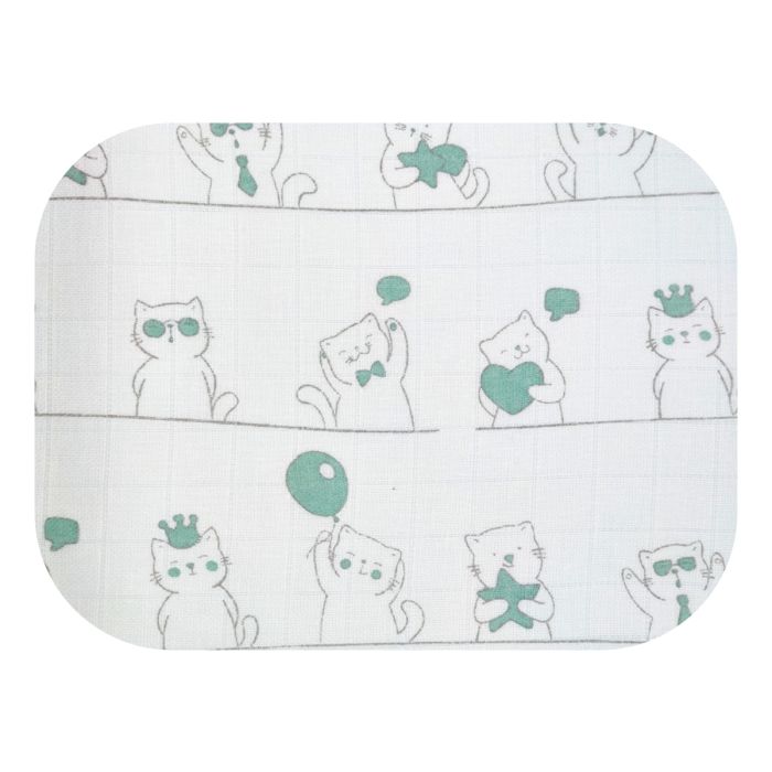 Marles autiņi ar zīmējumu 70x80cm "Cats green" 